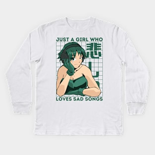 Just a Girl Who Loves Sad Songs Kids Long Sleeve T-Shirt